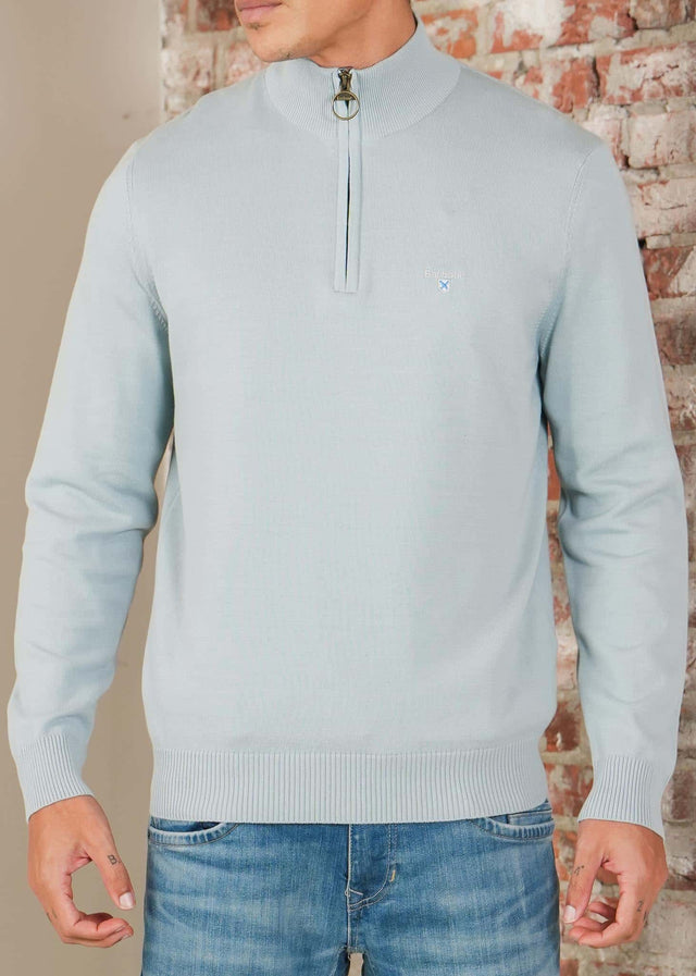 Barbour Sweaters Barbour lingwood compact cotton half zip sweater - slate