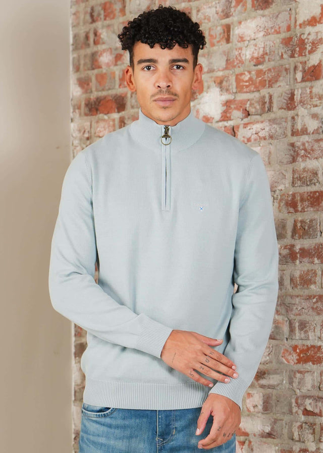Barbour Sweaters Barbour lingwood compact cotton half zip sweater - slate