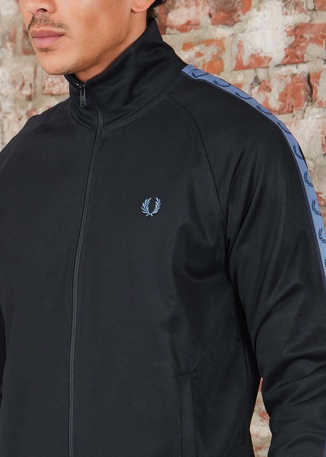 Fred Perry Cardigans Contrast tape track jacket - navy ace blue tennis blue