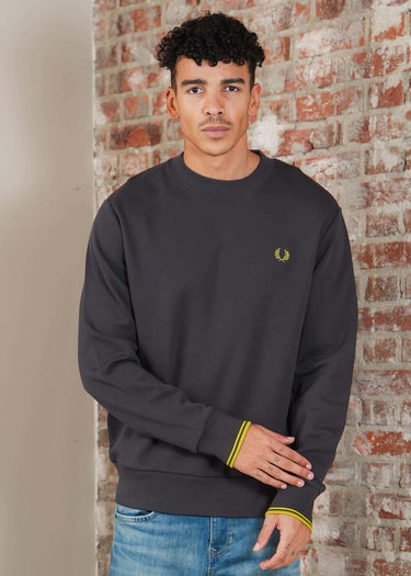Fred Perry Truien Crew neck sweatshirt - Anchor Grey Tennis Blue