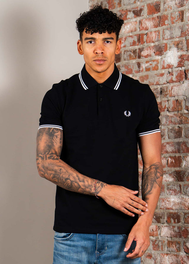 Fred Perry Polos Twin tipped fred perry shirt - black white white