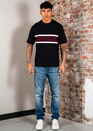 Fred Perry T-shirts Embroidered panel t-shirt - black