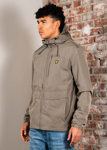 Lyle & Scott Jassen Lightweight hooded zip through jacket - khaki ash
