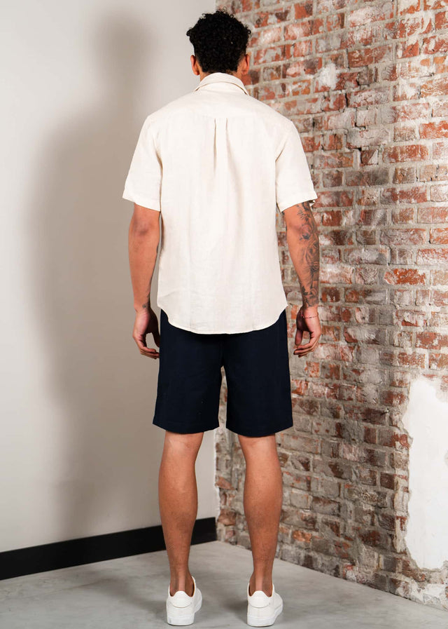 Lyle & Scott Shirts Short sleeve linen blend shirt - cove