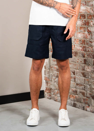Lyle & Scott Korte Broeken Linen short - dark navy