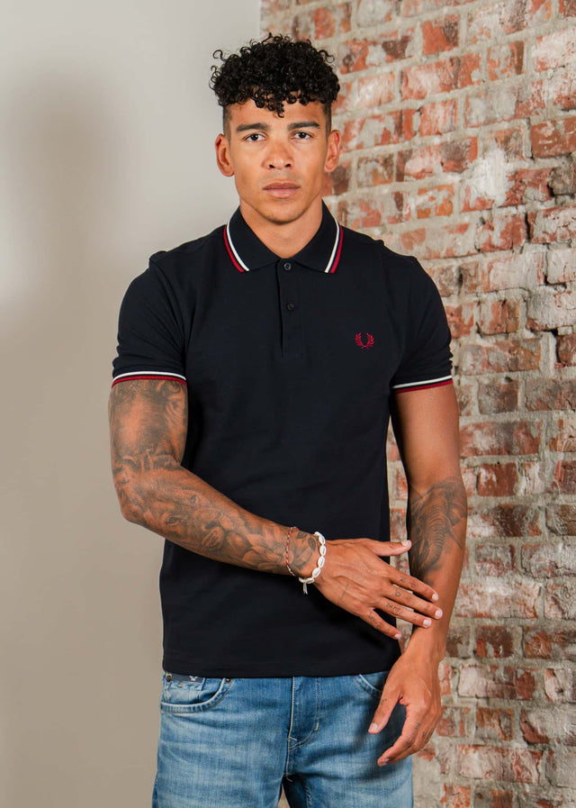 Fred Perry Polos Twin tipped fred perry shirt - navy snow white burnt red