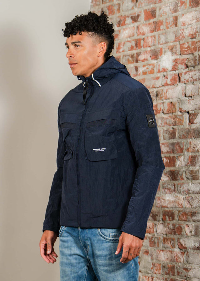 Marshall Artist Jackets Sicuro hooded overshirt - navy