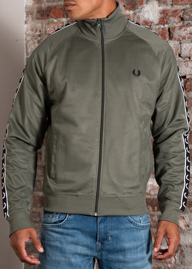 Fred Perry Vesten Taped track jacket - laurel wreath green black