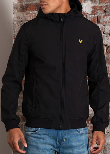 Lyle & Scott Jassen Fleece back softshell jacket - jet black