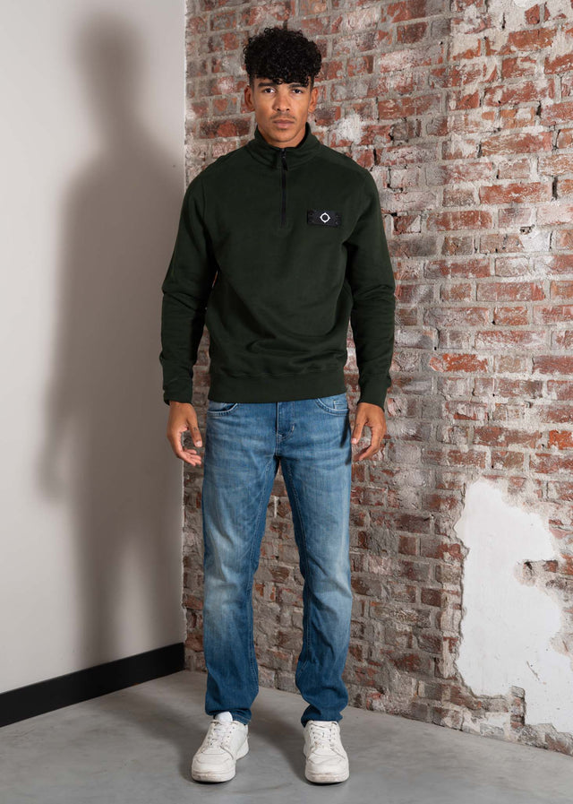 MA.Strum Sweaters Neo quarter zip sweat - oil slick