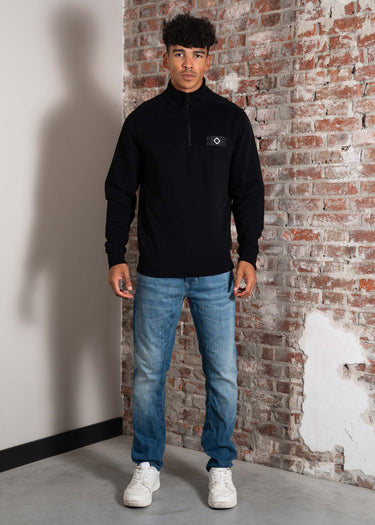 MA.Strum Truien Neo quarter zip sweat - black