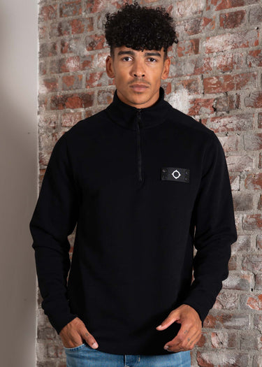 MA.Strum Truien Neo quarter zip sweat - black