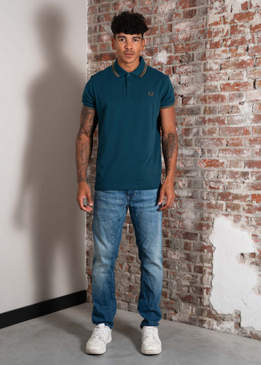 Fred Perry Polo's Twin tipped polo - dark petrol shaded stone