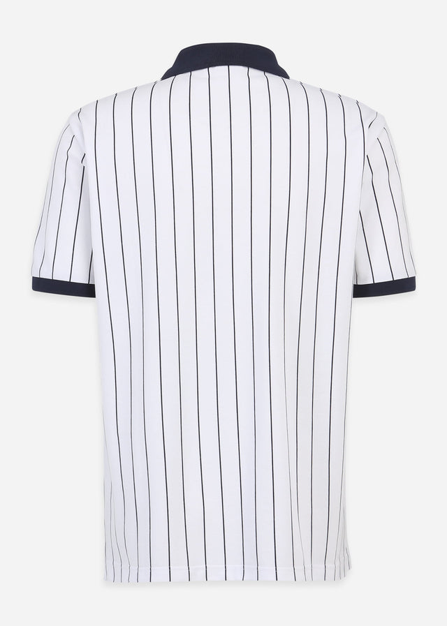 Fila Polos Linter striped polo shirt - bright white black iris striped