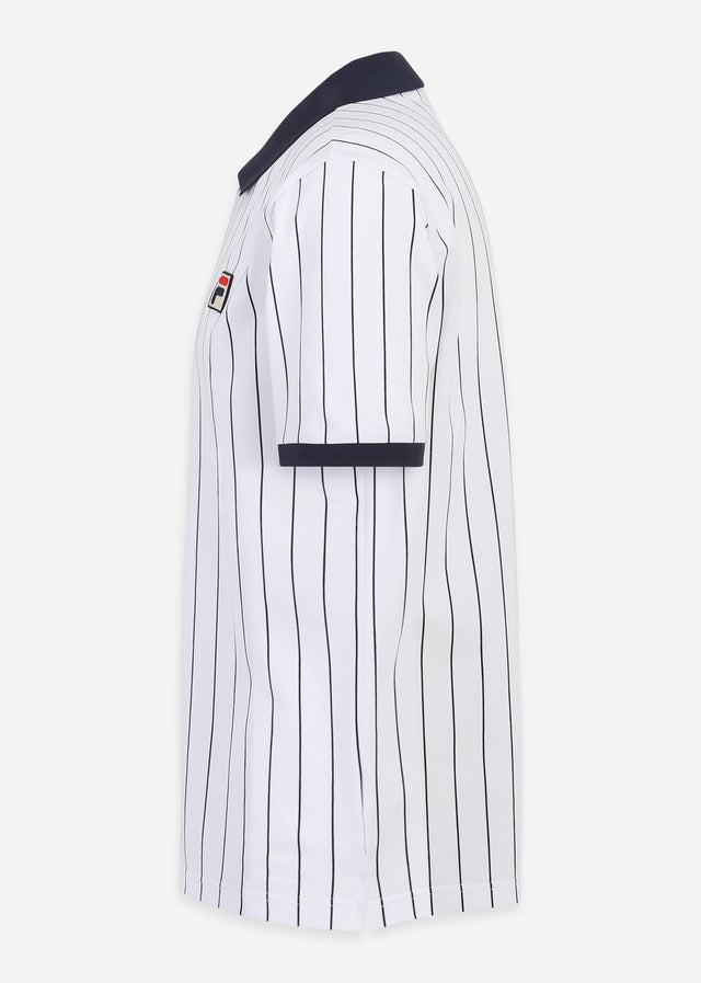 Fila Polos Linter striped polo shirt - bright white black iris striped