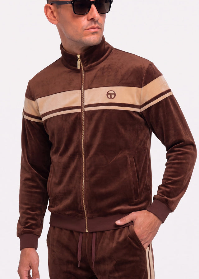 Sergio Tacchini Cardigans Damarindo velour tracktop - cappuccino