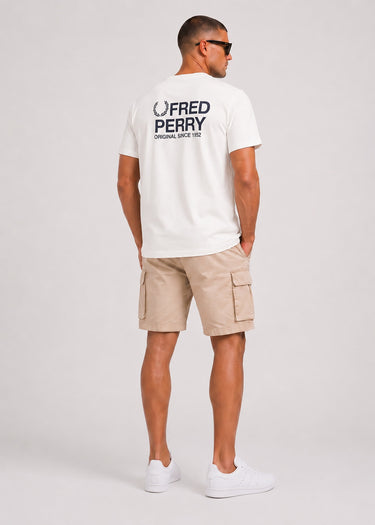 Fred Perry T-shirts Back print fred perry text t-shirt - snow white