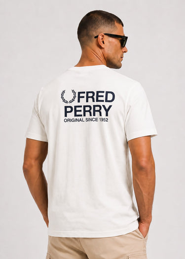 Fred Perry T-shirts Back print fred perry text t-shirt - snow white