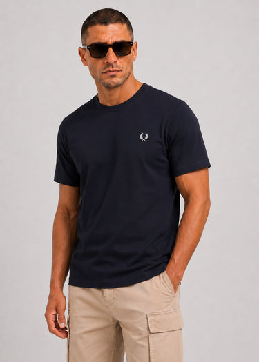 Fred Perry T-shirts Back print fred perry text t-shirt - navy