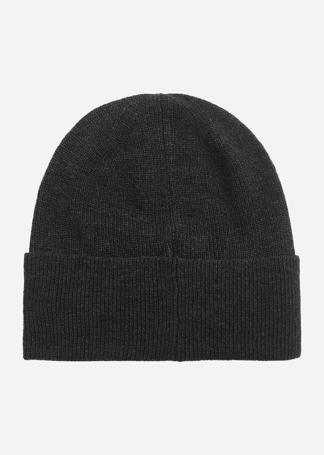 Lyle & Scott Beanies Lambswool blend ribbed beanie - jet black marl