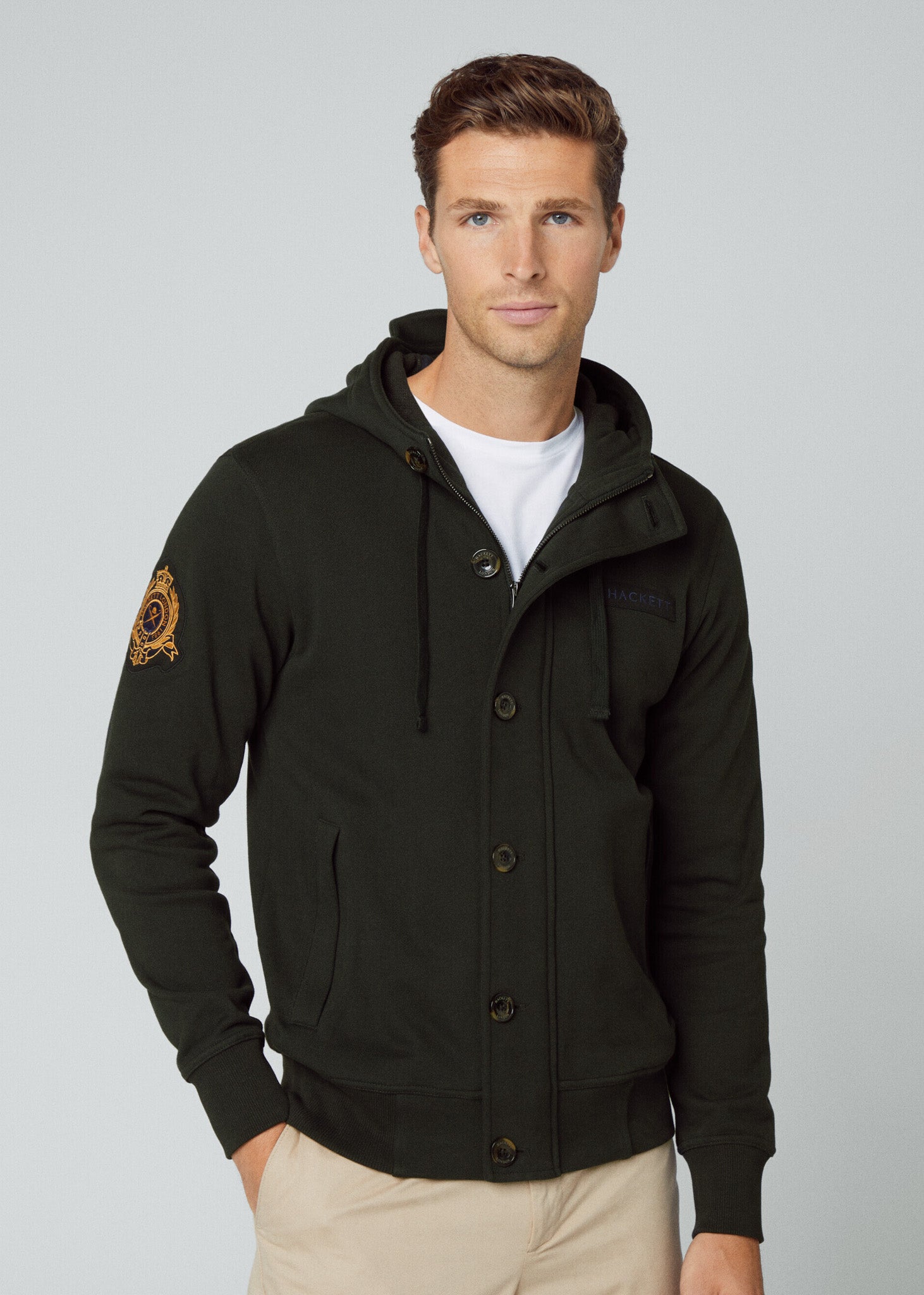 Hackett London Vesten  Heritage hoody full zip - forest night 