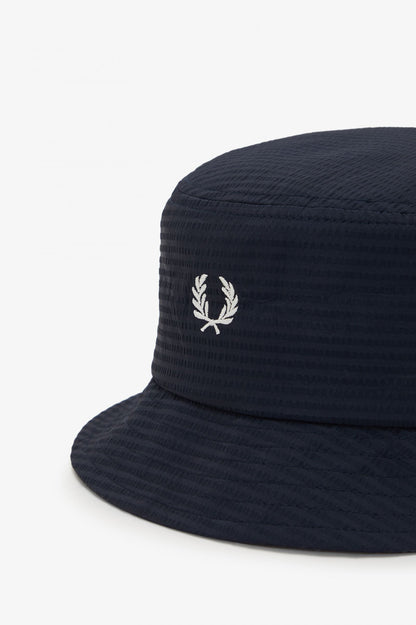 Fred Perry Bucket Hats  Dual branded seersucker bucket hat - navy 