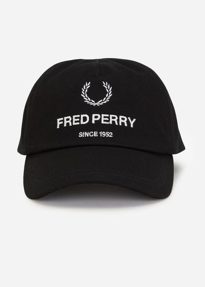 Fred Perry Petten  Cotton canvas branded cap - black 