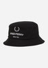 Fred Perry Bucket Hats  Cotton canvas branded bkt hat - black 