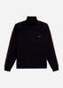 Fred Perry Vesten  Contrast tape track jacket - black whisky brown 