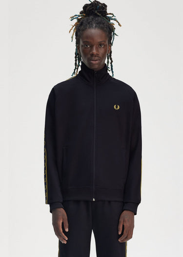 Fred Perry Vesten Contrast taped track jacket - navy honeycomb