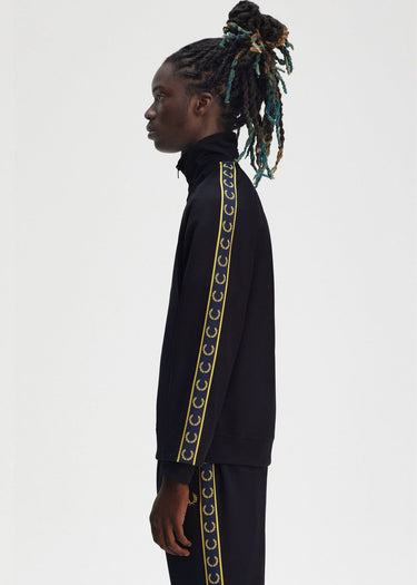 Fred Perry Vesten Contrast taped track jacket - navy honeycomb