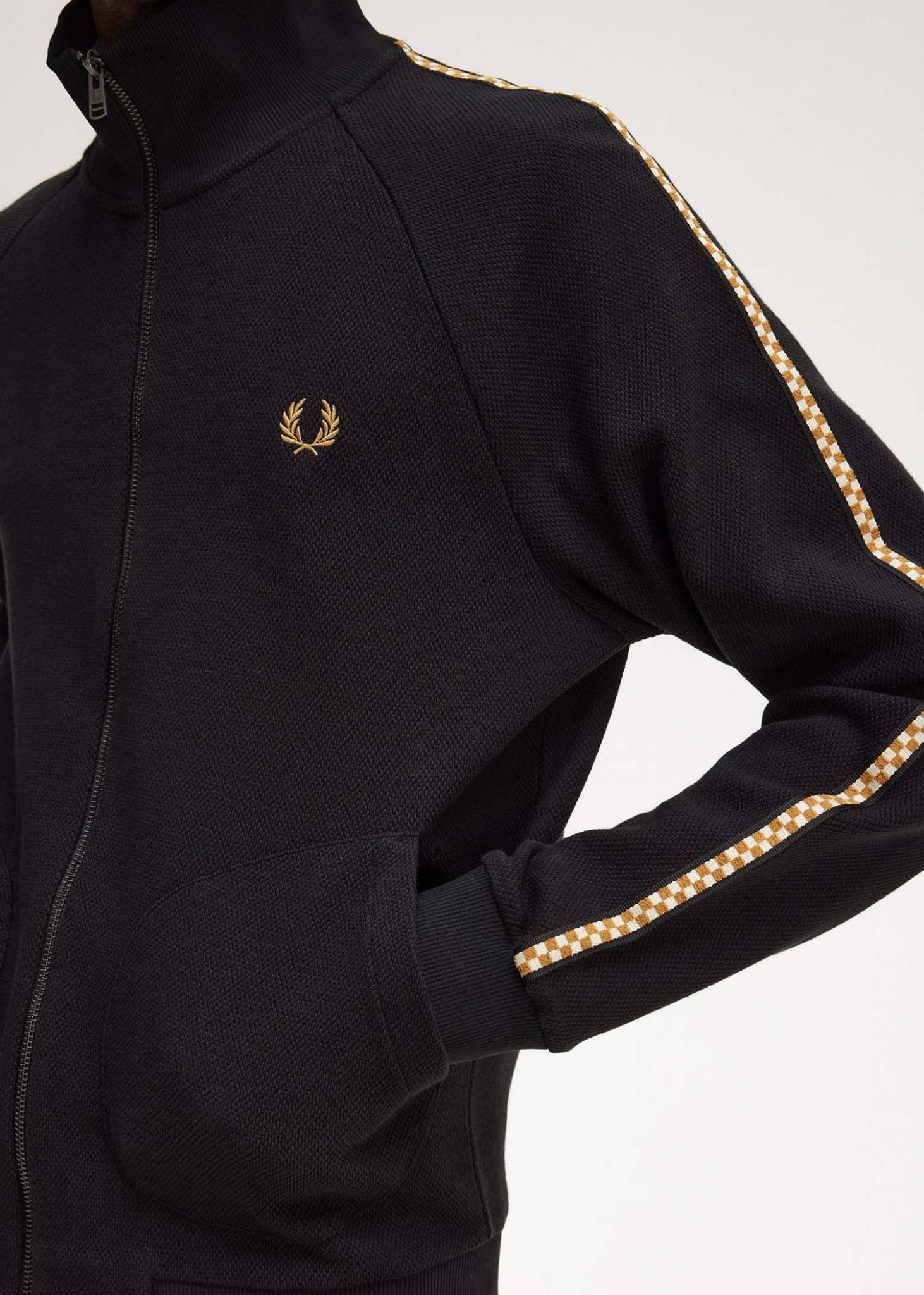 Fred Perry Vesten  Chequerboard tape jacket - black 