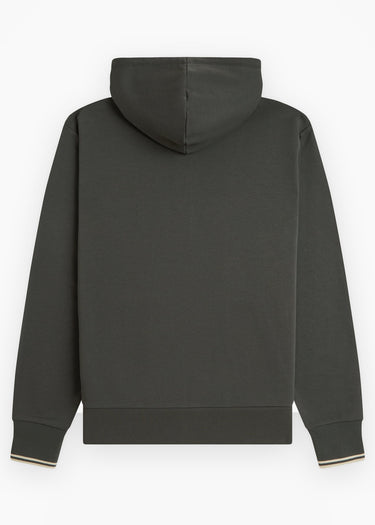 Fred Perry Cardigans Hooded zip through sweatshirt - field green oatmeal