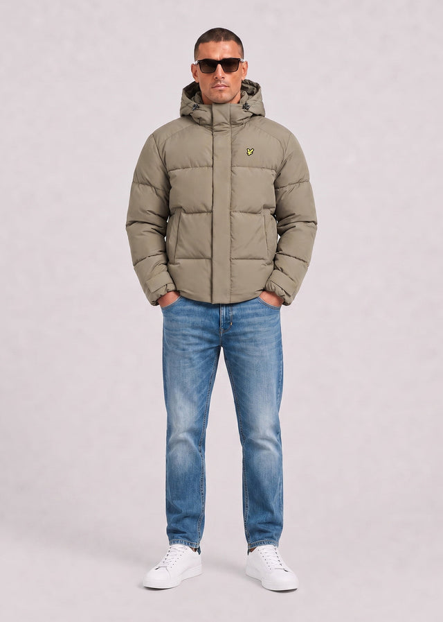 Lyle & Scott Jackets Hooded puffer jacket - khaki ash