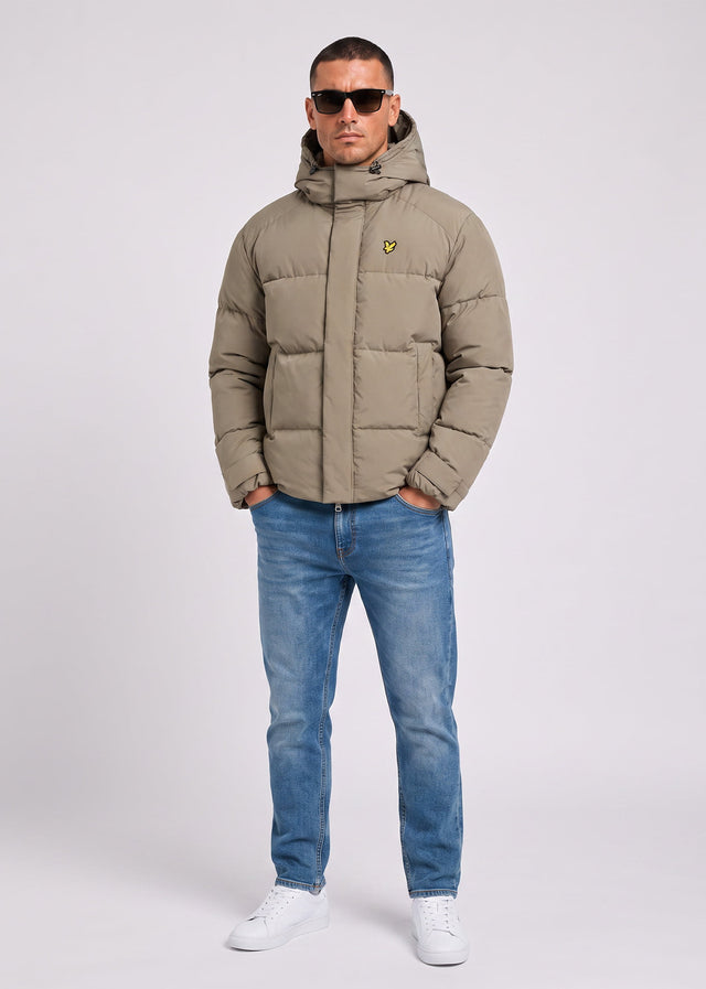 Lyle & Scott Jackets Hooded puffer jacket - khaki ash