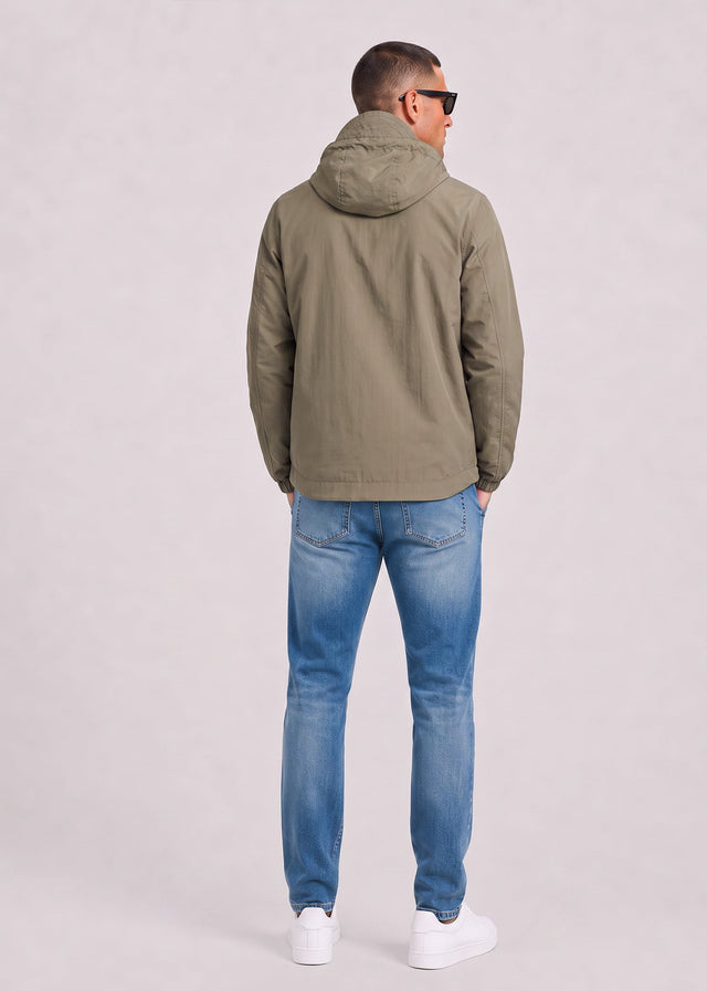 Lyle & Scott Jackets Contrast zip through hooded jacket - khaki ash jet black