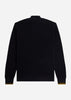 Fred Perry Truien  Waffle stitch half zip jumper - navy 