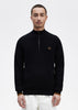 Fred Perry Truien  Waffle stitch half zip jumper - navy 