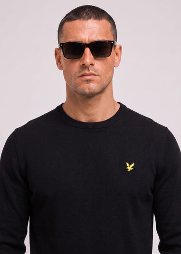 Lyle & Scott Truien Cotton merino crew neck jumper - jet black