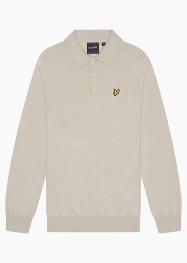 Lyle & Scott Truien Cotton merino long sleeve knitted polo - cove