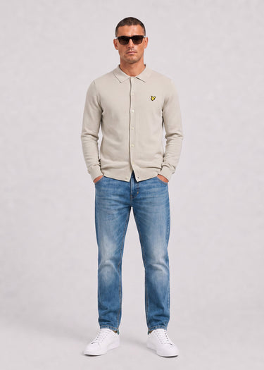 Lyle & Scott Truien Cotton merino knitted shirt - cove