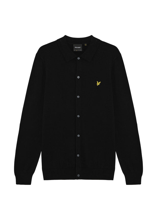Lyle & Scott Shirts Cotton merino knitted shirt - jet black