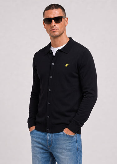 Lyle & Scott Shirts Cotton merino knitted shirt - jet black