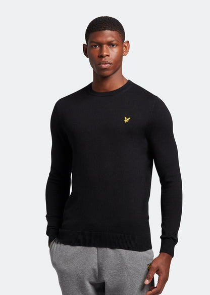 Lyle & Scott Truien Cotton merino crew neck jumper - jet black