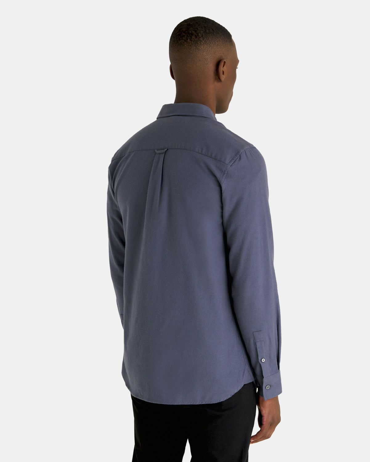 Plain flannel shirt - gunmetal