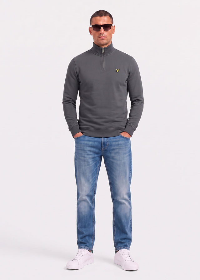 Lyle & Scott Sweaters Loopback quarter zip sweat - gunmetal
