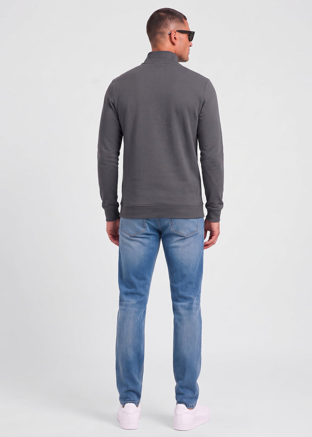 Lyle & Scott Sweaters Loopback quarter zip sweat - gunmetal