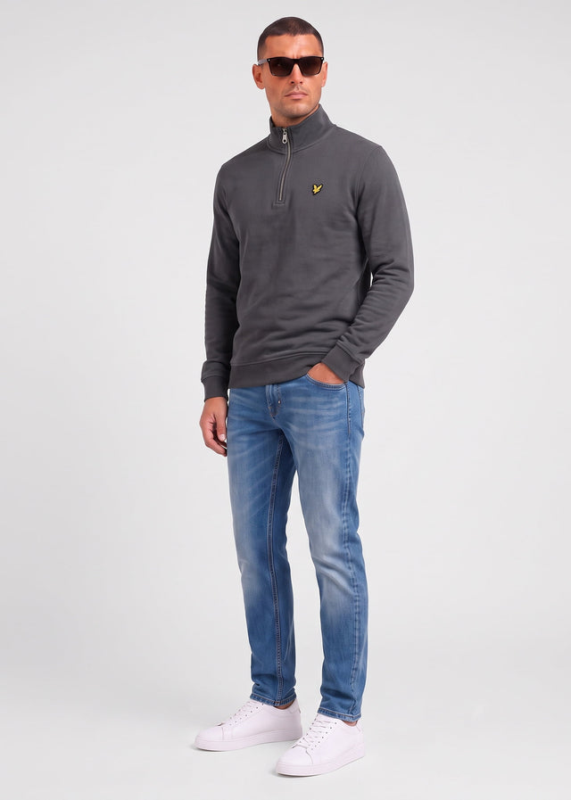 Lyle & Scott Sweaters Loopback quarter zip sweat - gunmetal