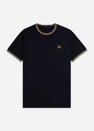 Fred Perry T-shirts Twin tipped t-shirt - navy ecru honeycomb