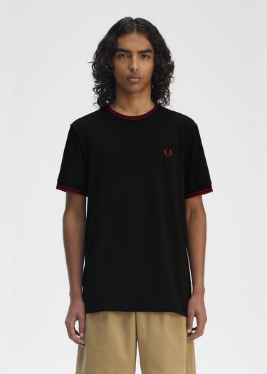Fred Perry T-shirts Twin tipped t-shirt - black burnt red